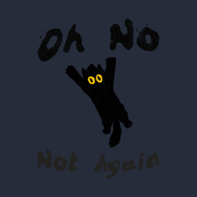 Oh No Not Again Falling Black Cat by DonWillisJrArt