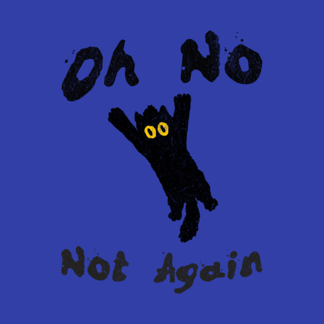 Oh No Not Again Falling Black Cat by DonWillisJrArt