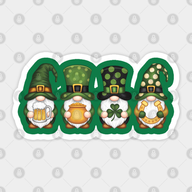Four Gnomes St Patricks Day Sticker by Luvv Designs