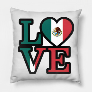 Mexican Flag Love Pillow