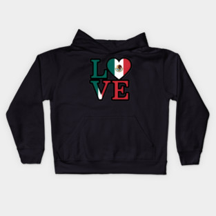 Mexican Flag Love Kids Hoodie