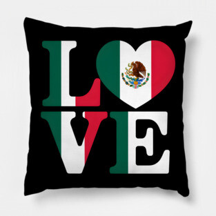 Mexico Flag Love Pillow
