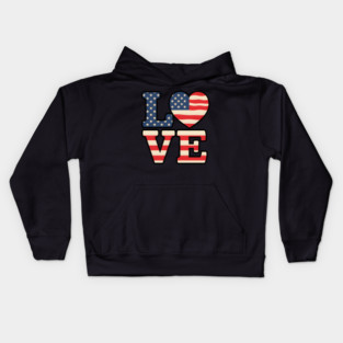 American Flag Love Kids Hoodie