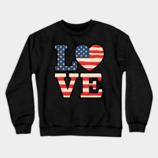 American Flag Love Crewneck Sweatshirt