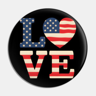 American Flag Love Pin