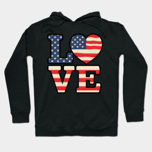American Flag Love Hoodie