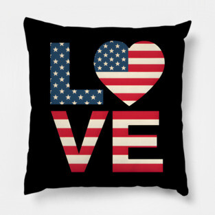 USA Flag Love Pillow