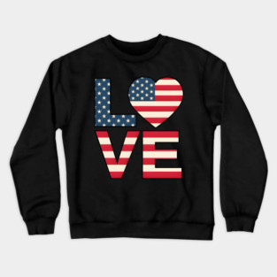 USA Flag Love Crewneck Sweatshirt