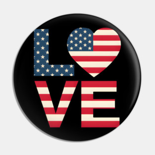 USA Flag Love Pin