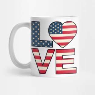 USA Flag Love Mug
