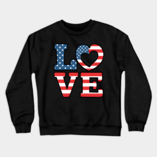United States of America Flag Love Crewneck Sweatshirt