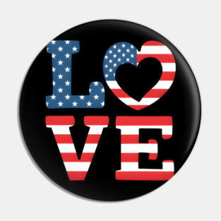 United States of America Flag Love Pin