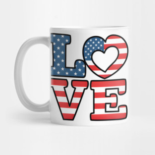United States of America Flag Love Mug