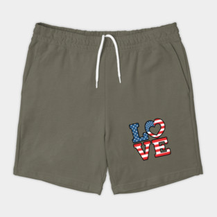 United States of America Flag Love Shorts