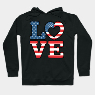 United States of America Flag Love Hoodie