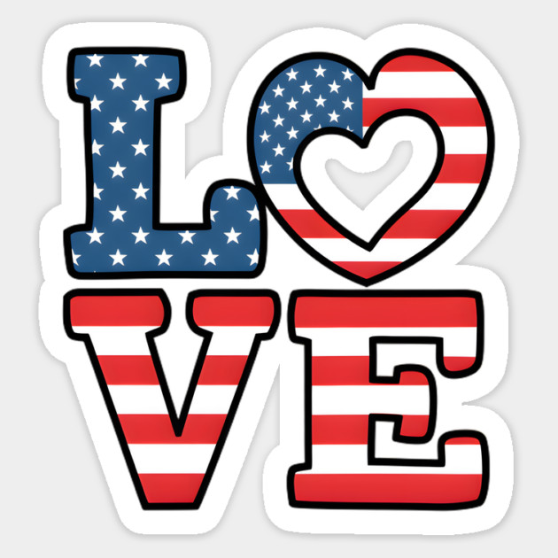 United States of America Flag Love Sticker by animegirlnft