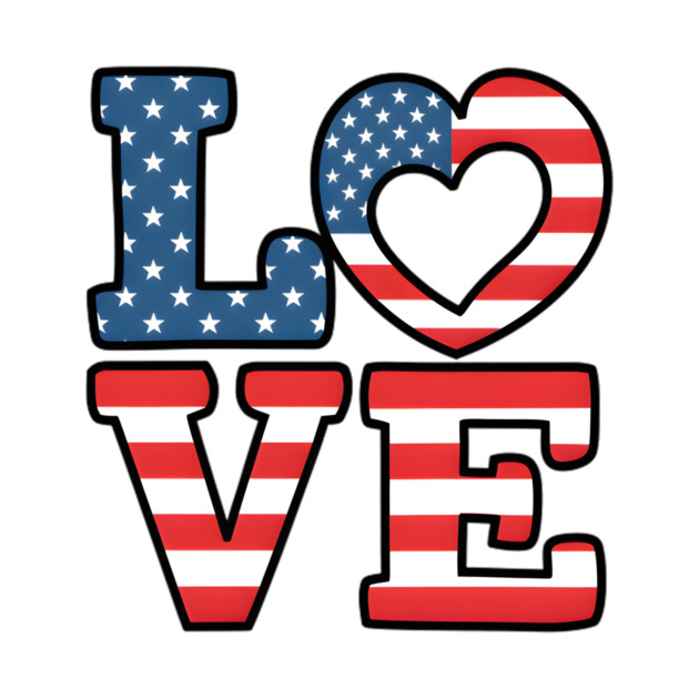 United States of America Flag Love by animegirlnft