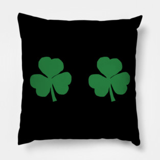 Two Shamrock Leaves for a St Patricks Day Irish Girl Pillow