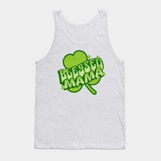 Blessed Mama Christian Clover Design Tank Top