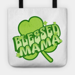 Blessed Mama Christian Clover Design Tote