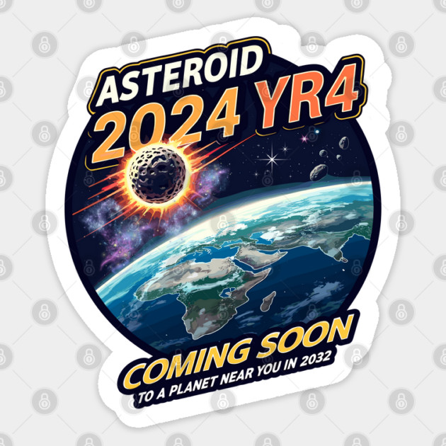Asteroid 2024 YR4 Sticker by JessArty