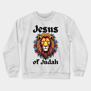Jesus Lion of Judah: Floral Lion Design Crewneck Sweatshirt