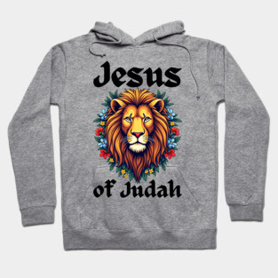 Jesus Lion of Judah: Floral Lion Design Hoodie