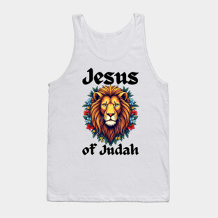Jesus Lion of Judah: Floral Lion Design Tank Top