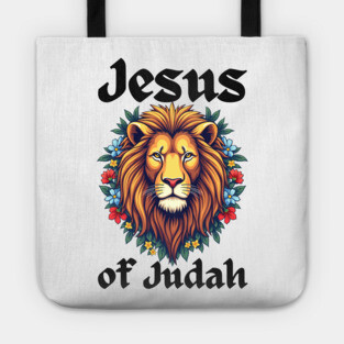 Jesus Lion of Judah: Floral Lion Design Tote
