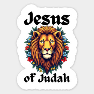 Jesus Lion of Judah: Floral Lion Design Magnet