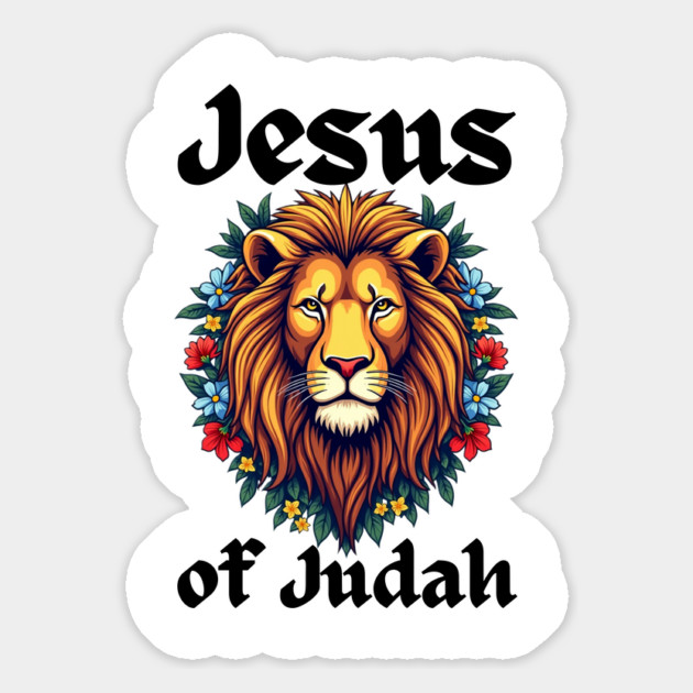 Jesus Lion of Judah: Floral Lion Design Magnet by Rox