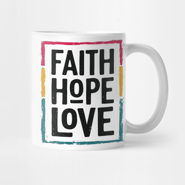 Faith Hope Love – Vintage Positive Message by Rox