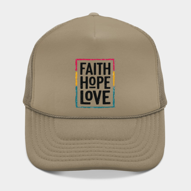 Faith Hope Love – Vintage Positive Message by Rox