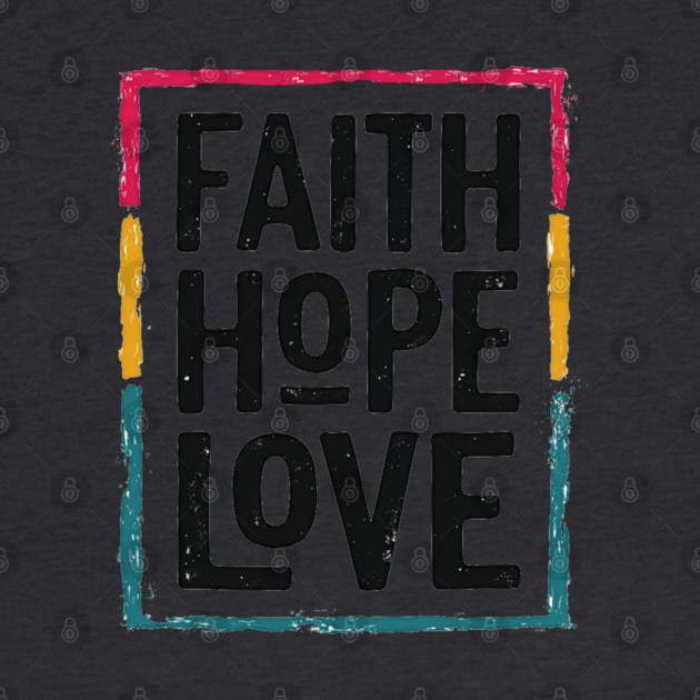 Faith Hope Love – Vintage Positive Message by Rox