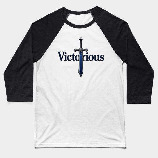 Victory – Christian Sword Design Baseball T-Shirt by Rox