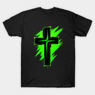 Cross with Reflector Green Lightning T-Shirt