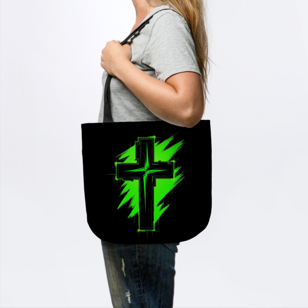 Cross with Reflector Green Lightning by Rox