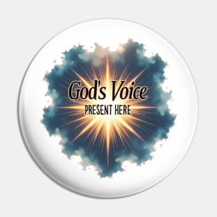 God's Voice Lightning and Clouds -Faith & Divine Presence Pin