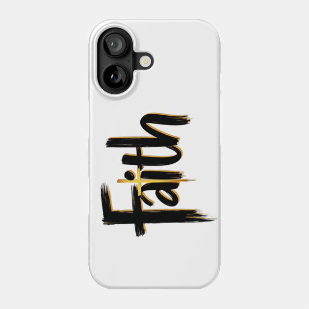Faith – Black and Gold Design Phone Case by Rox