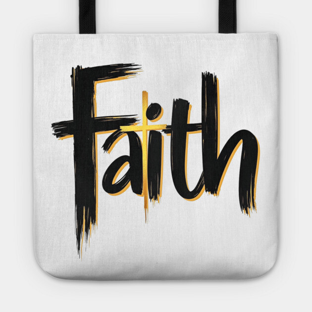 Faith – Black and Gold Design Tote by Rox