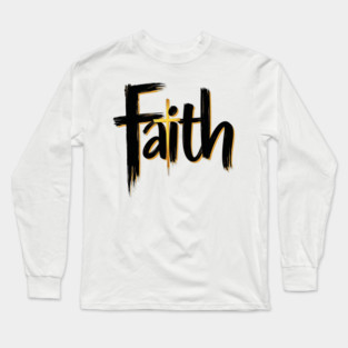 Faith – Black and Gold Design Long Sleeve T-Shirt