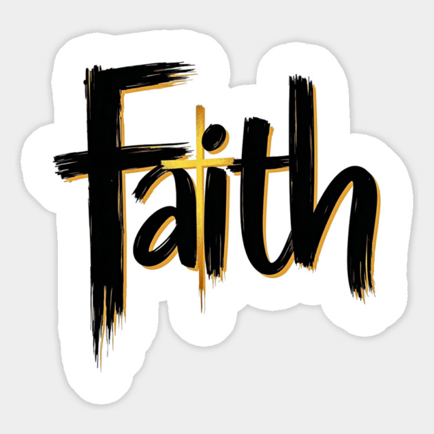 Faith – Black and Gold Design Magnet by Rox