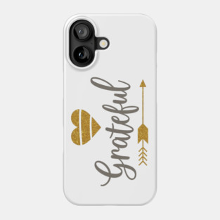 Grateful – Golden Heart and Arrow Phone Case