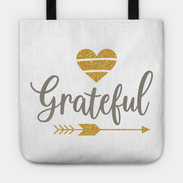 Grateful – Golden Heart and Arrow Tote by Rox