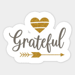 Grateful – Golden Heart and Arrow Magnet