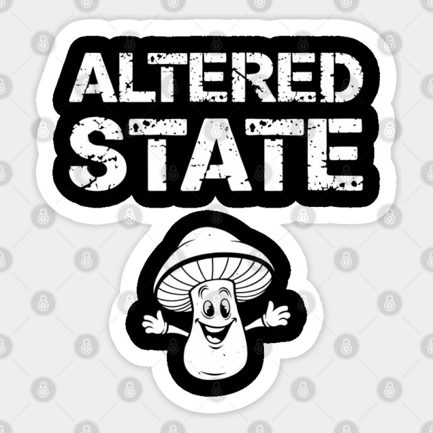 Altered State Psychedelic Mushroom Trippy Vibes Sticker by Anticorporati