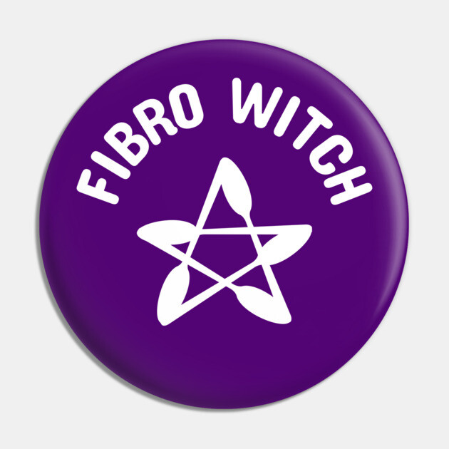 Fibro Witch with Spoonie Pentagram Fibromyalgia Awareness Cheeky Witch® Pin by Cheeky Witch