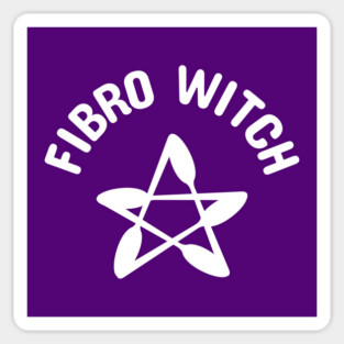 Fibro Witch with Spoonie Pentagram Fibromyalgia Awareness Cheeky Witch® Sticker