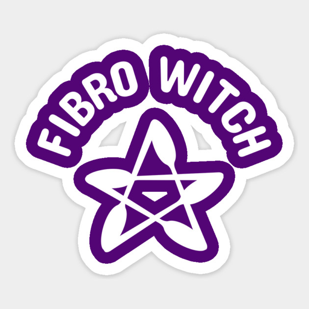 Fibro Witch with Spoonie Pentagram Fibromyalgia Awareness Cheeky Witch® Magnet by Cheeky Witch