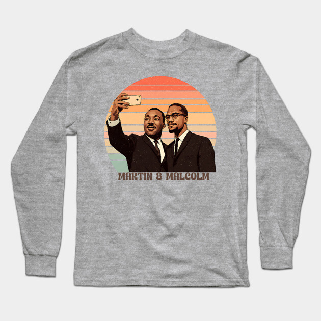 Martin and Malcolm Selfie Long Sleeve T-Shirt by UrbanLifeApparel